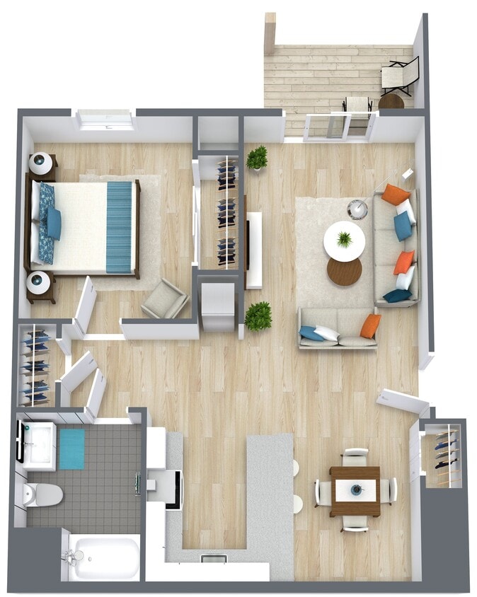 Floor Plan - One Bedroom One Bath