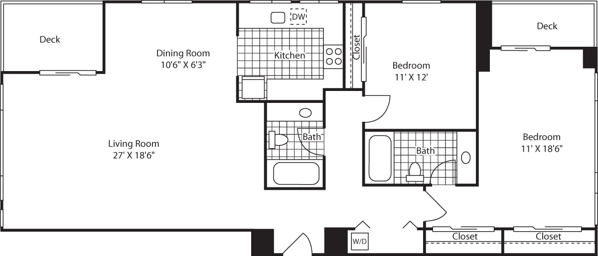 Floor Plan - 2 Bed SW Penthouse