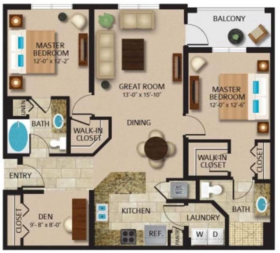 Floor Plan - Tupelo + Den