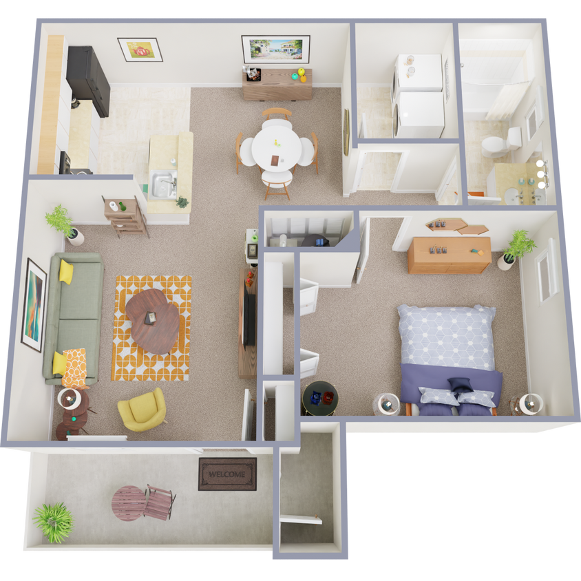 Floor Plan - 1Bedroom 1Bath 