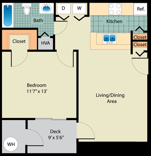 1BR/1BA - 1 Bedroom 1 Bathroom