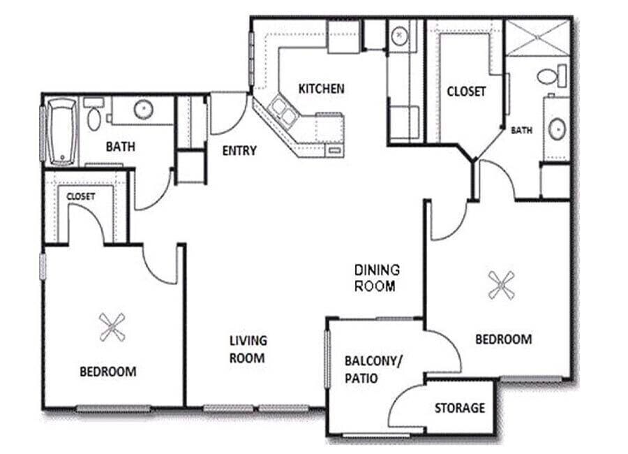 Floor Plan - 2x2 Lg