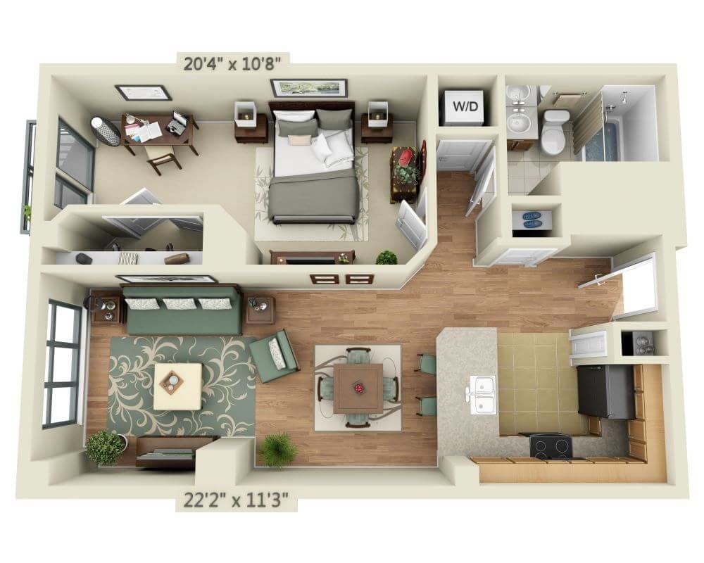 Floor Plan - 1 BEDROOM TOWER (A1K)