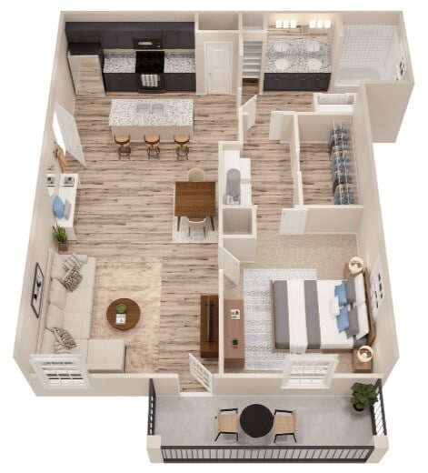 Floor Plan - 1 x 1 Parker A5vr