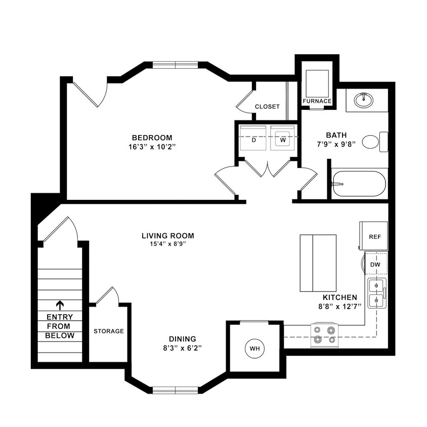 Floor Plan - Pearl 1x1S