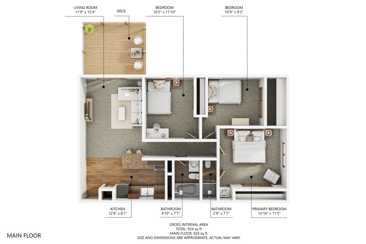 Floor Plan - 9012gx-4_gx-43Bedroom1,5Bath_995