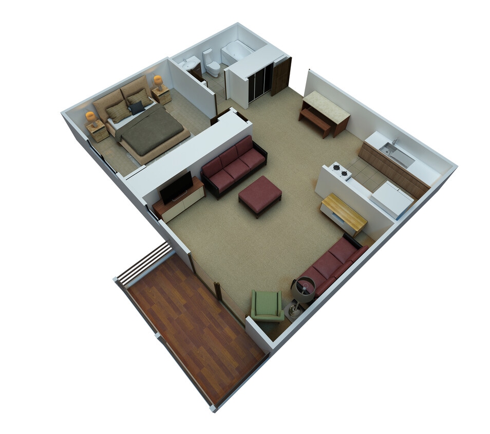 Floor Plan - 1 Bedroom 1 Bathroom