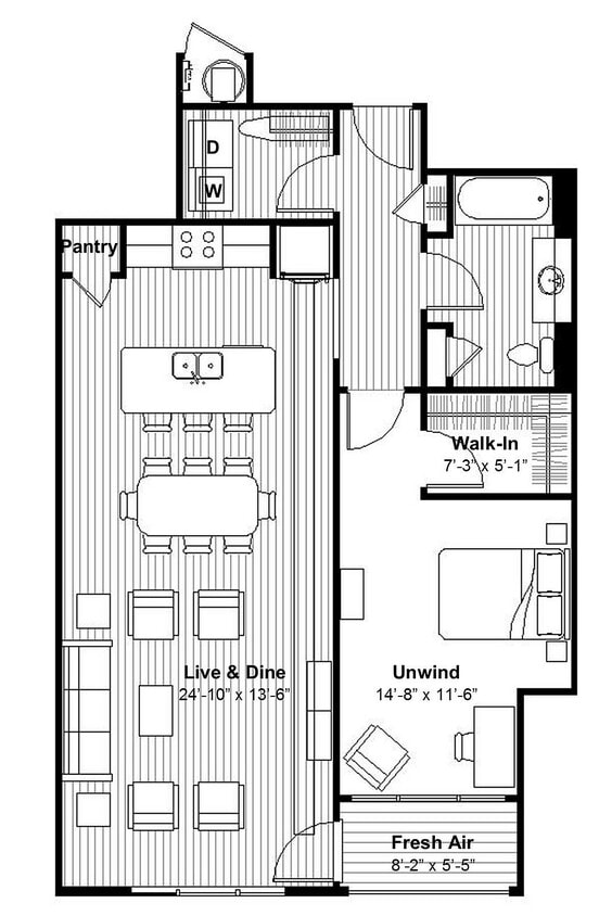 Luxury Loft 1 BR + Private Balcony, Spa Tub - Luxury Loft 1 BR + Private Balcony, Spa Tub