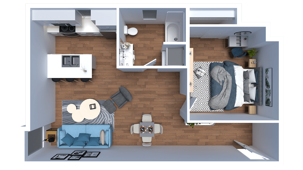 Floor Plan - D - 1 Bed 1 Bath