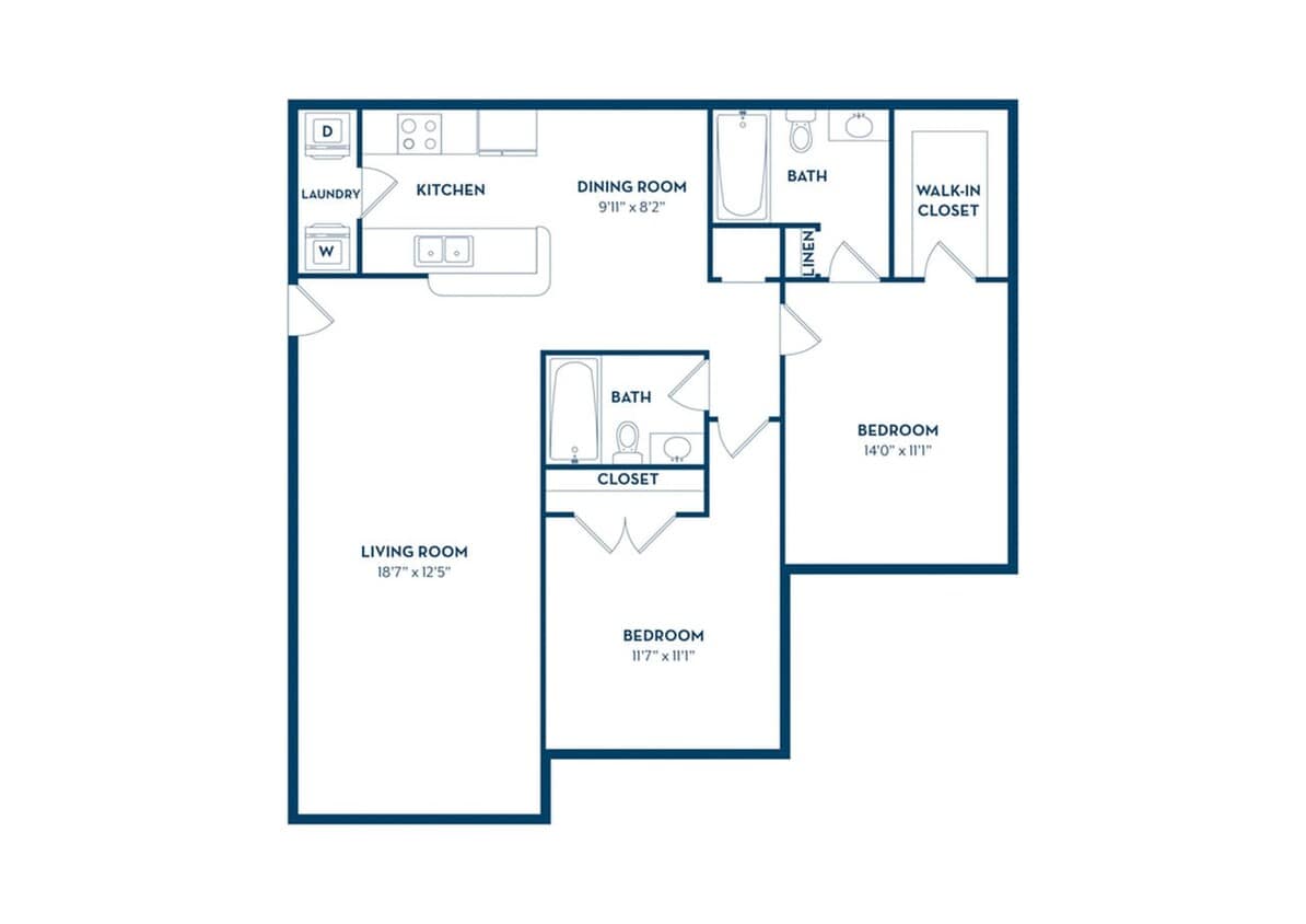 2 Bedroom | 2 Bath | 1015 SF - B2