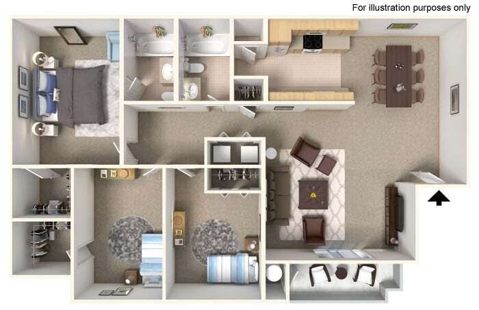 Floor Plan - 3 Bedroom/2 Bath