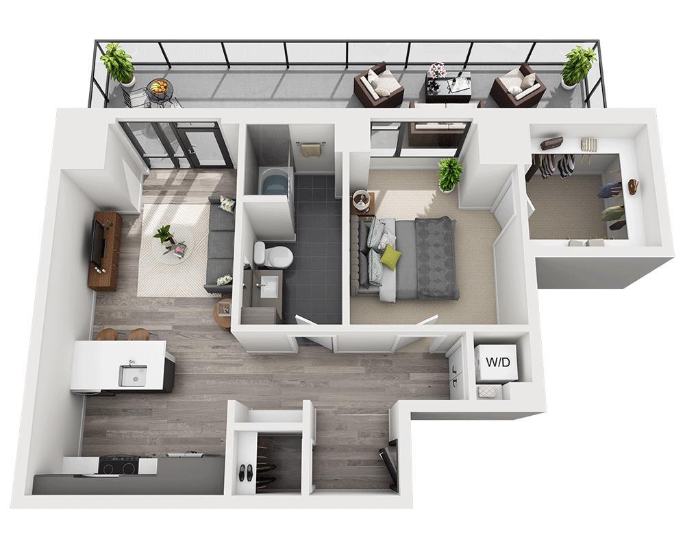 Floor Plan - One Bedroom A1AM