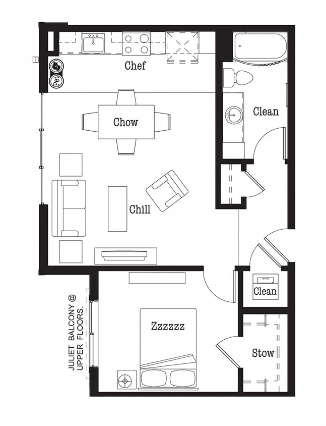 Floor Plan - One Bedroom A4