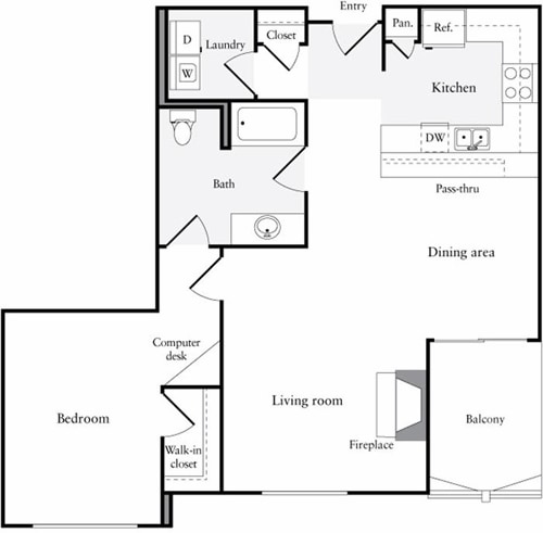 Floor Plan - 1 Bedroom F