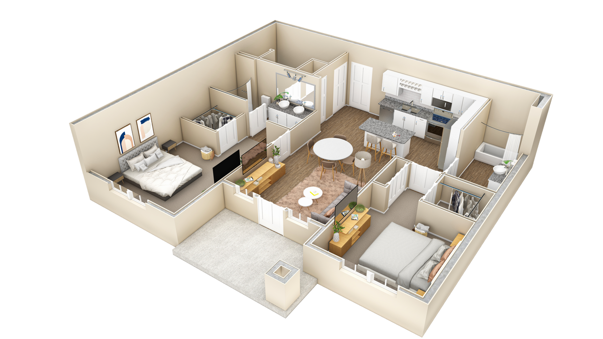 Floor Plan - 2 BR Haven Courtyard