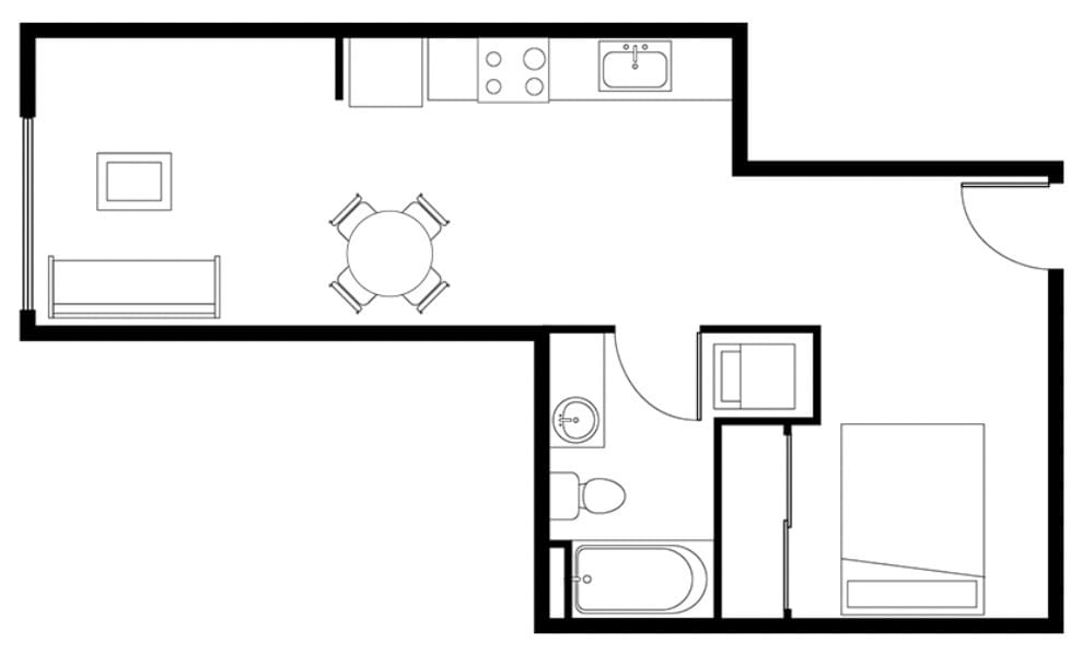 Floor Plan - 1 Bed C