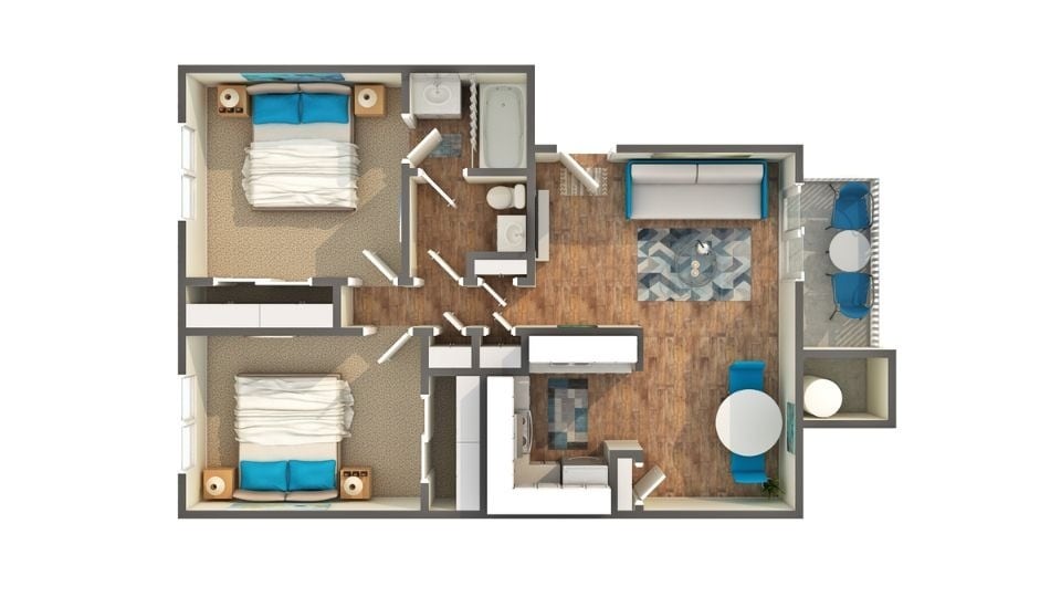 Magnolia 2-Bedroom Floorplan - Magnolia