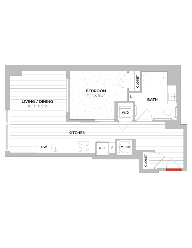 Floor Plan - Studio-S03 Type A West