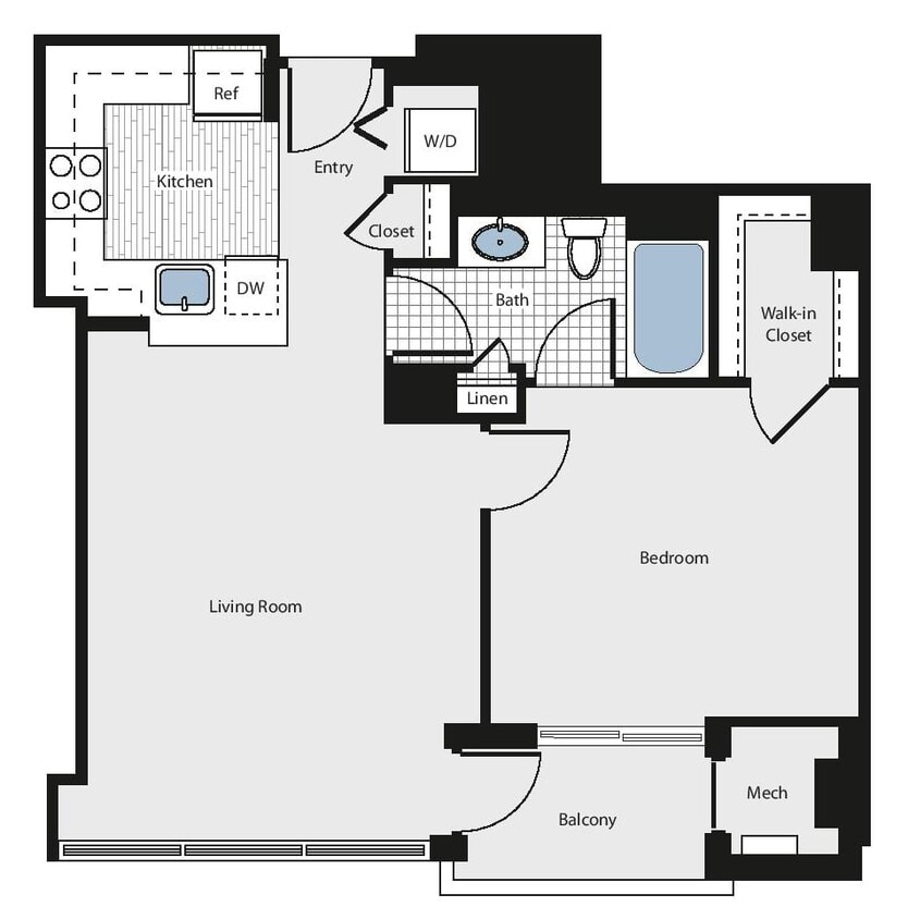 Floor Plan - 1 Bed/1 Bath - aa4