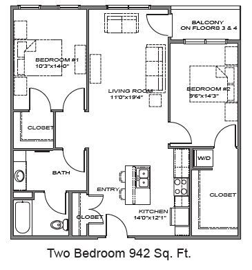 Floor Plan - Two bedroom CityTwo