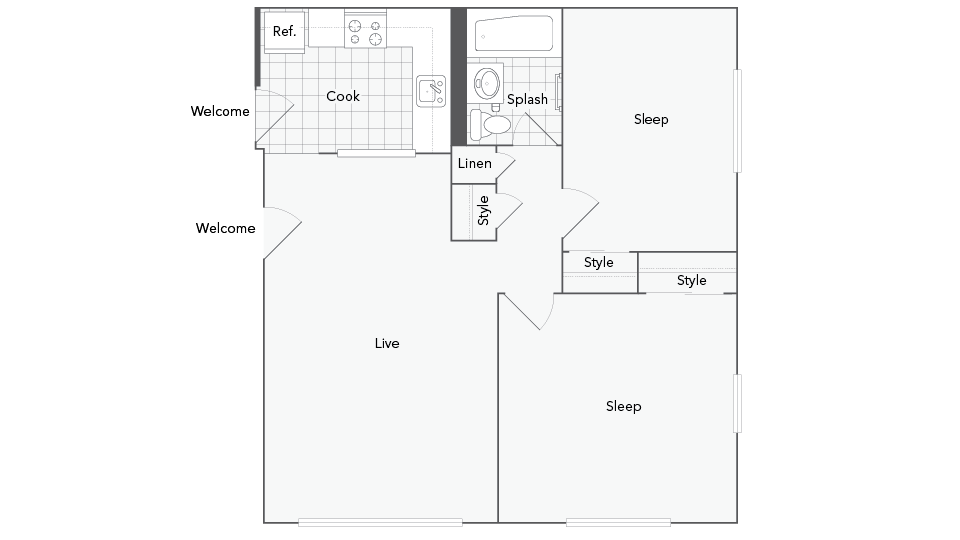 Burlinton 2-Bedroom Floorplan - Burlington