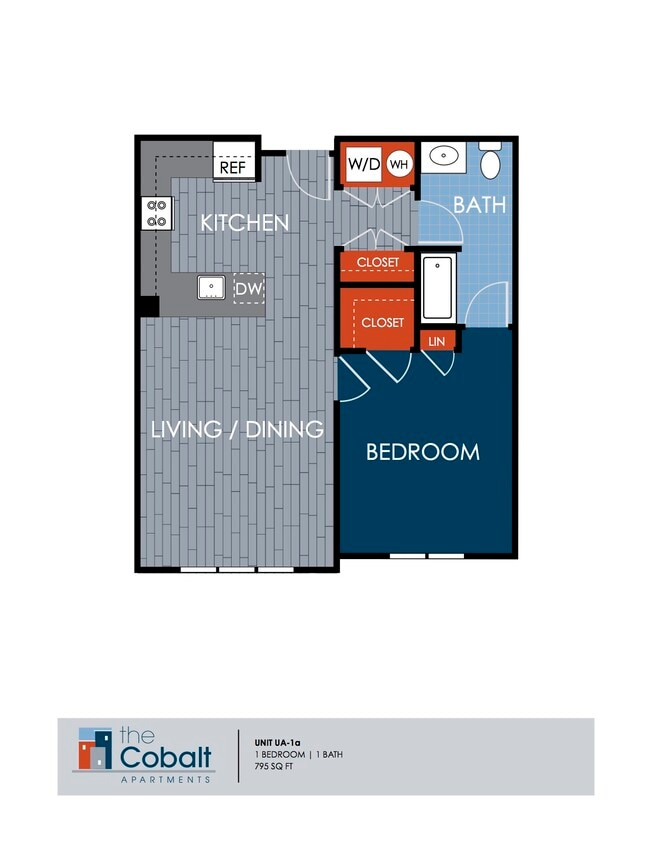 Floor Plan - 1BR/1.0BA