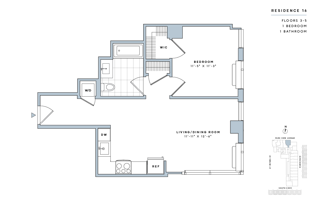 Floor Plan - 1 Bed/1 Bath-A.1-II