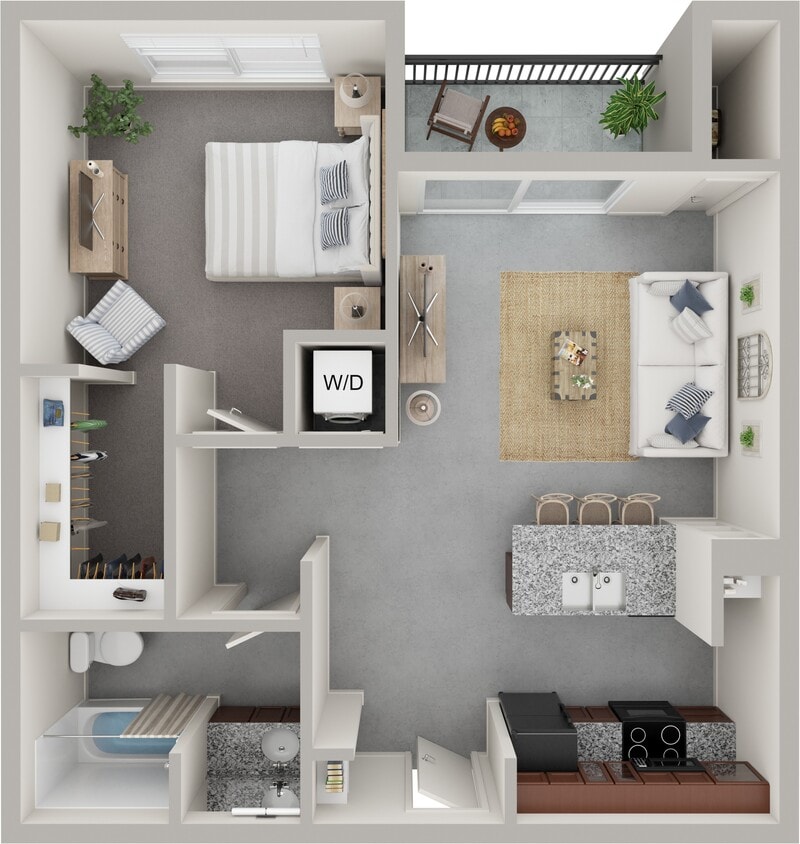 Floor Plan - Spruce: INCOME-RESTRICTED (AMI)