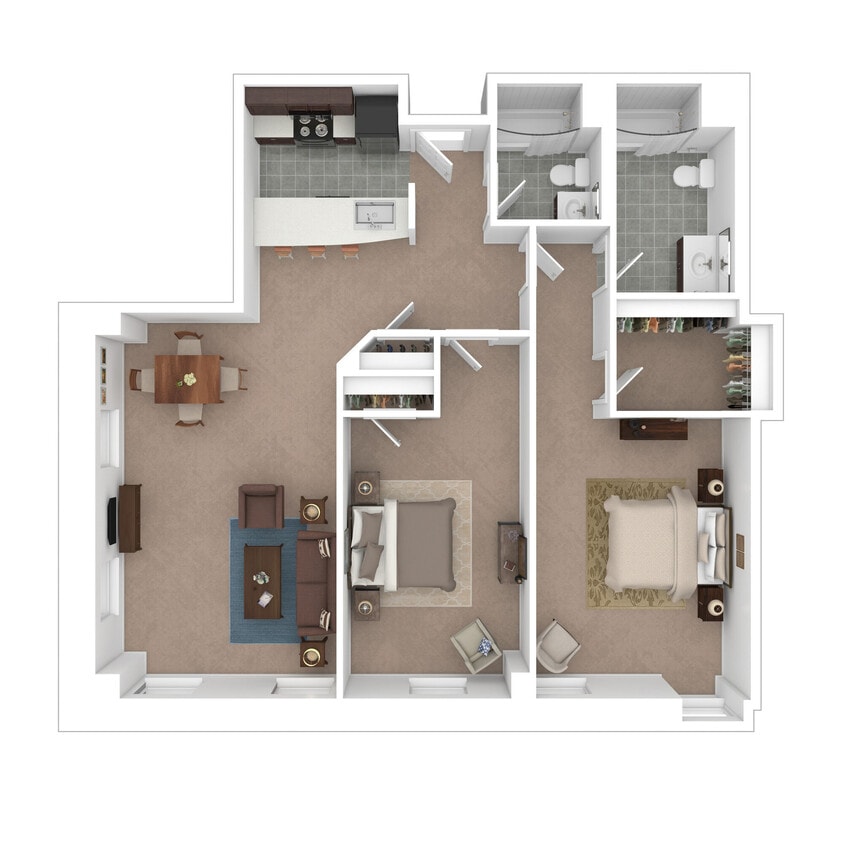 Floor Plan - Corner Two Bedroom 