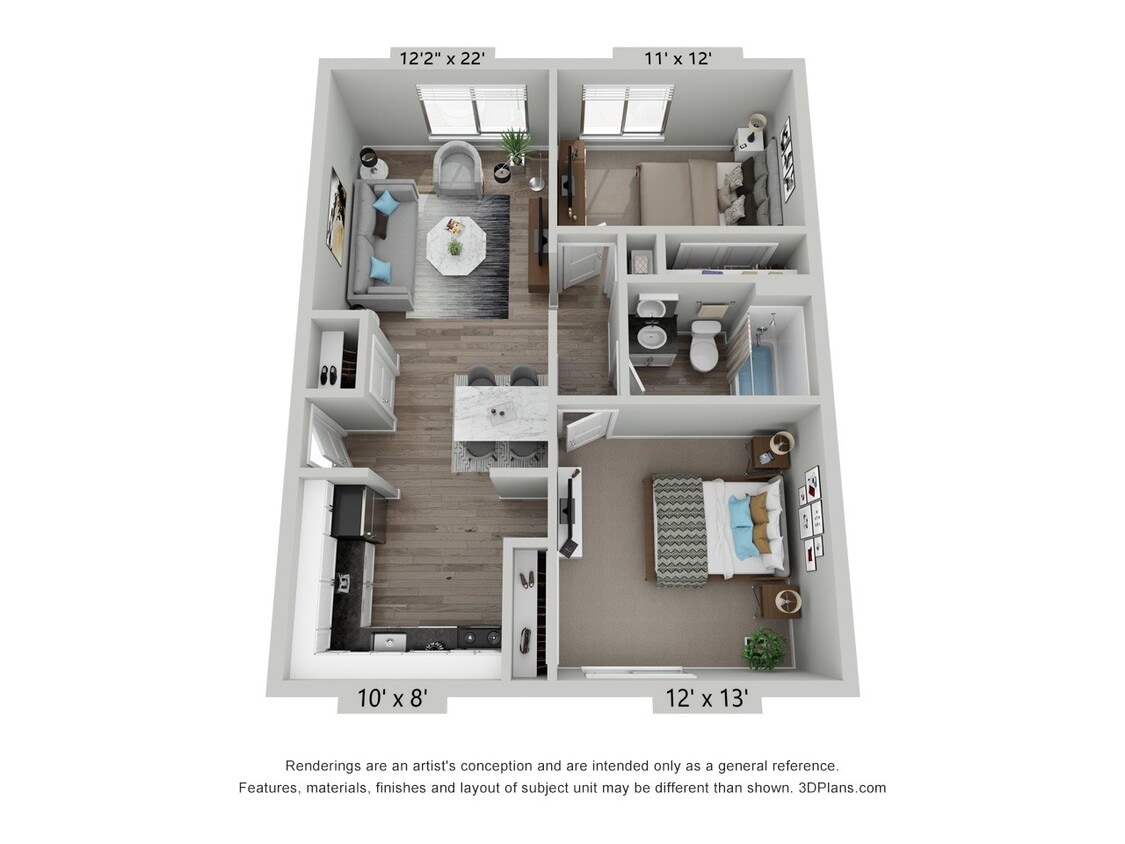 Floor Plan - Springwood Two Bed Garden 