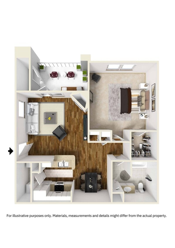 Floor Plan - One Bed One Bath