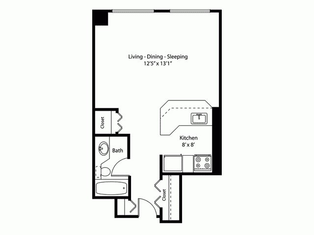 A2.gif - Studio/1 bath