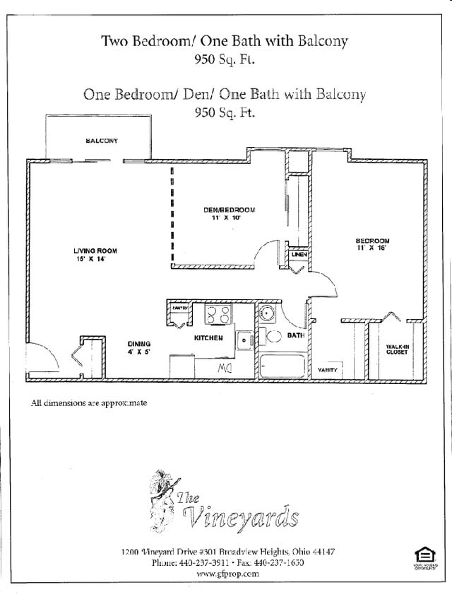 1BR/1BA - One Bedroom with Balcony