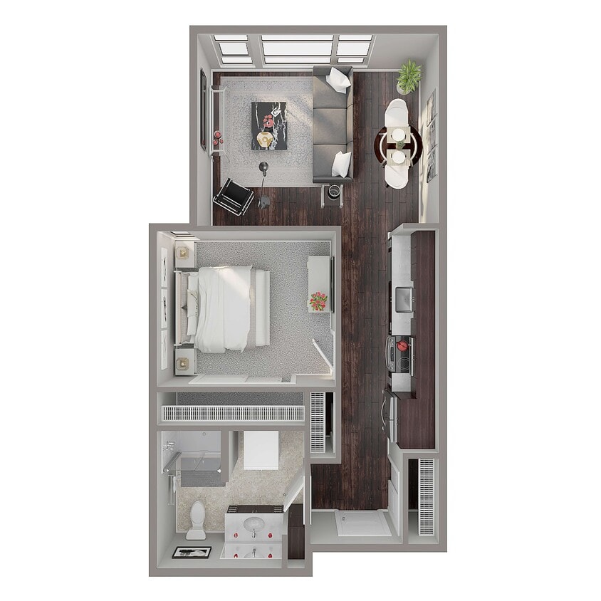 Floor Plan - 1 Bed-1 Bath-A
