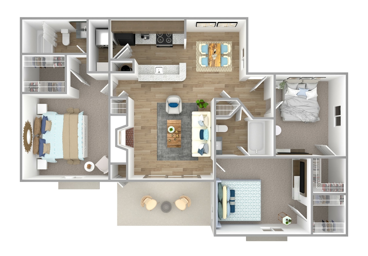 C1_3Bed_2Bath_1198 Sq Ft - C1 - 3 Bedroom, 2 Bathroom