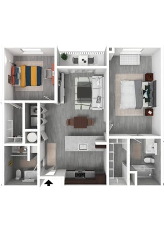 Floor Plan - 2 Bedroom B Deluxe