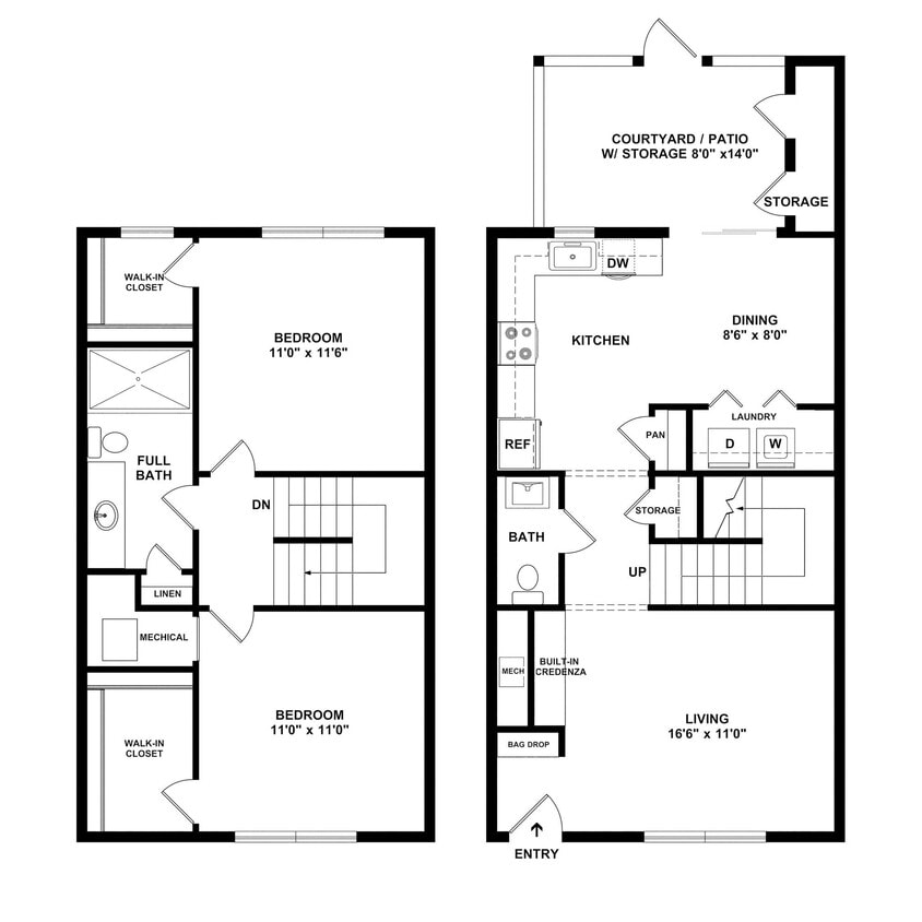 Floor Plan - B2R Townhome Renovated