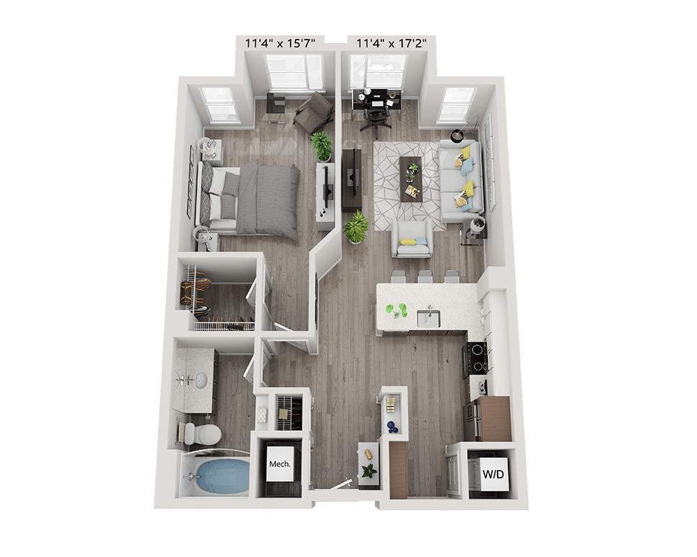 Floor Plan - One Bedroom A1Q
