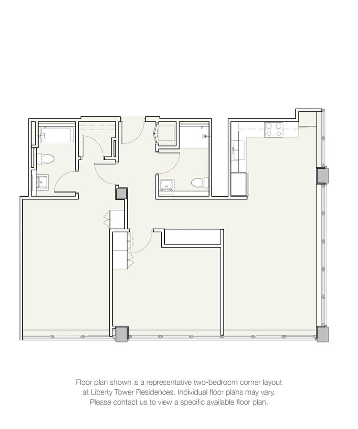 Floor Plan - Two Bedroom Corner