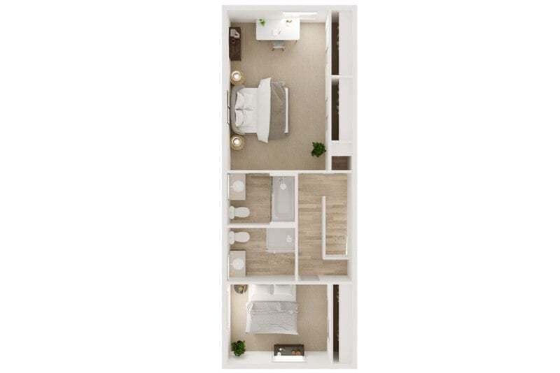 Floor Plan - Two Bedroom 2.5 Bath TH A