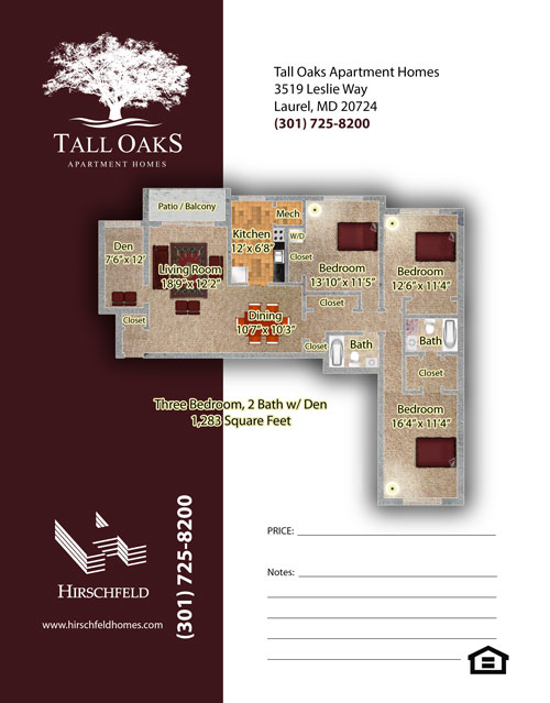 3Bdrm2 bath W/Den - 3 Bedroom 2 Bathroom Den