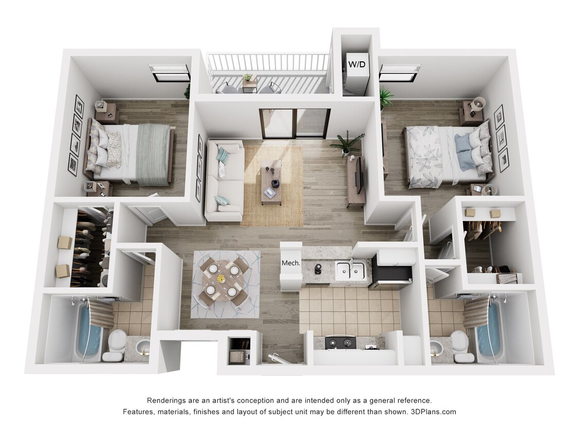 Floor Plan - 2 Bed/ 2 Bath B2