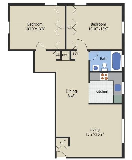 Two Bedroom - L Shape - Two Bedroom - L Shape