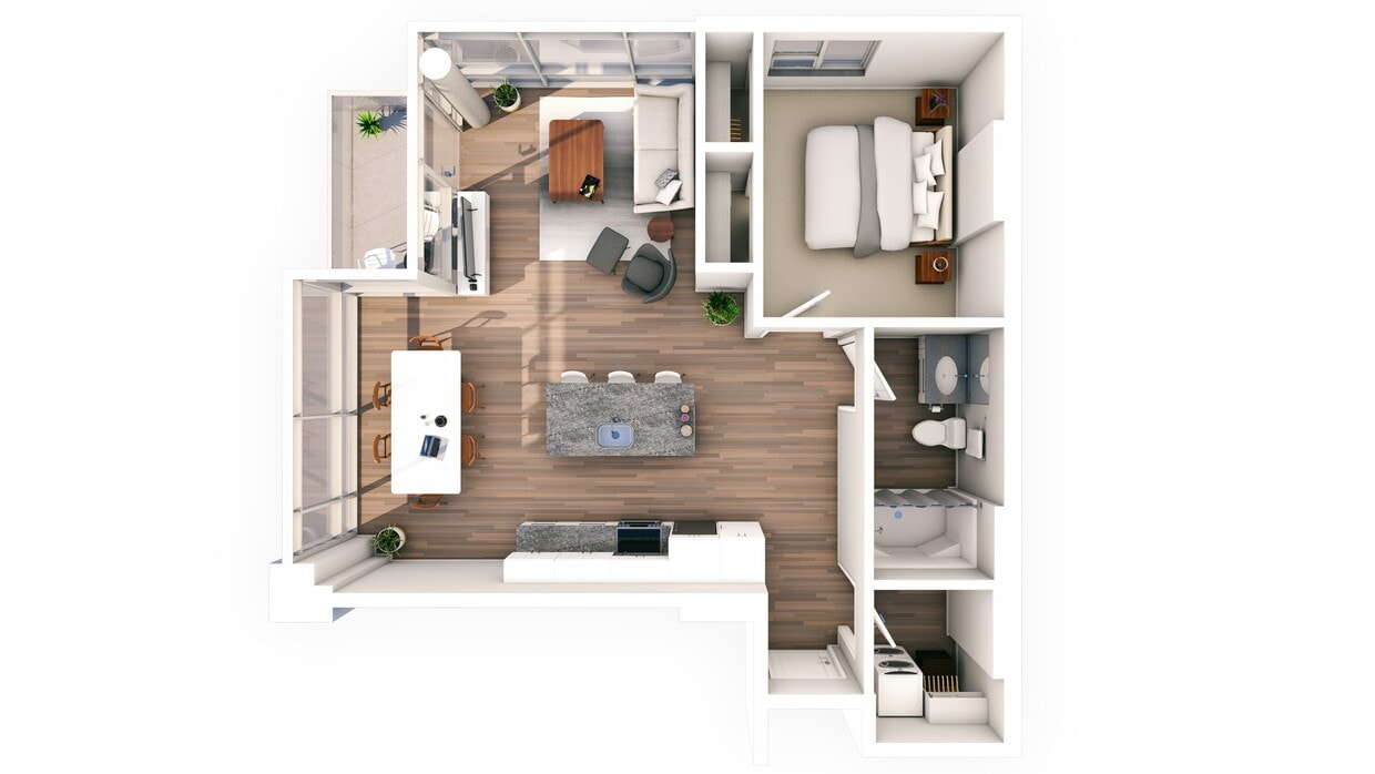 1 Bed / 1 Bath - 735 SF - Kimberlite