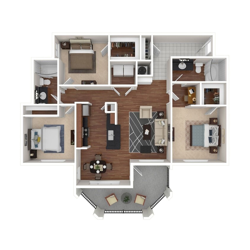 Floor Plan - 3 Bed 2 Bath 1441 SqFt (1306 Net) 