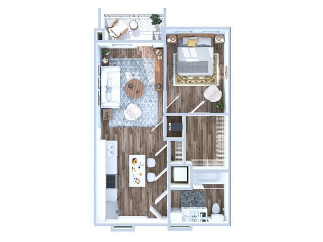 1 Bedroom | 1 Bath | 652 sq ft - Doppio | A1B