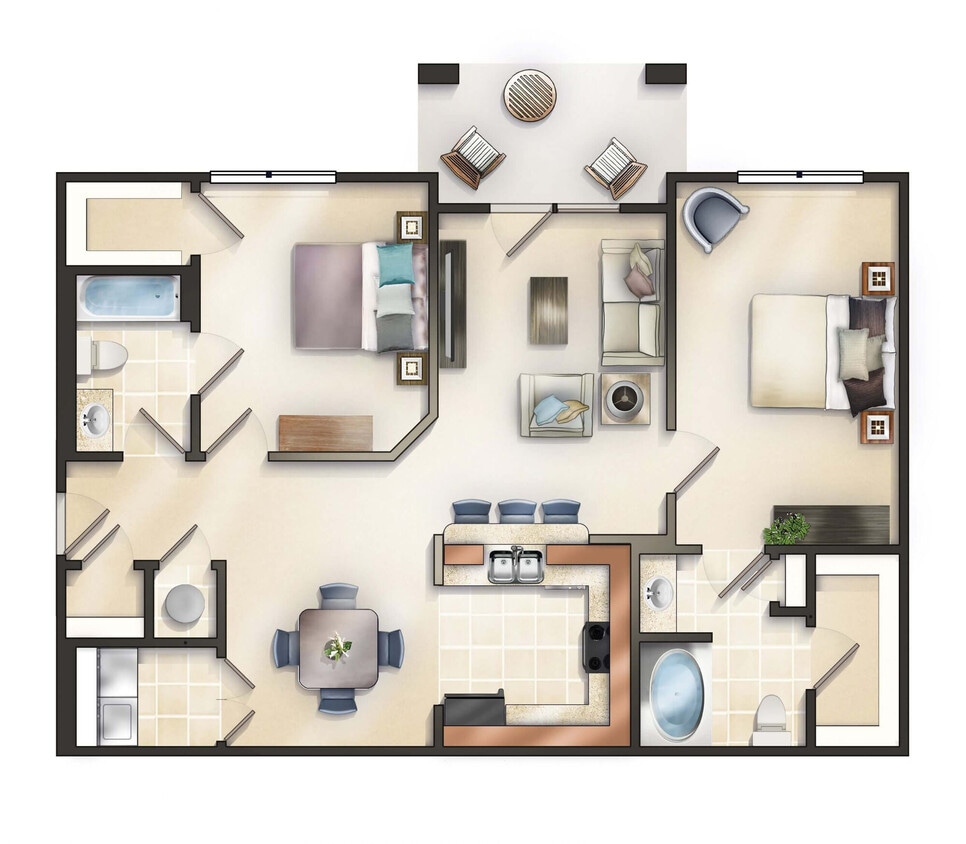 Floor Plan - The Oxford w/Balcony