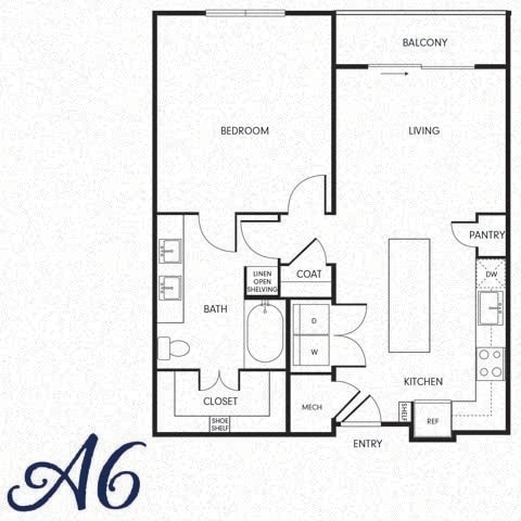 Floor Plan - One-Bedroom (A6)