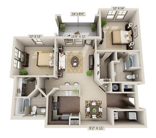 2 Bedroom | 2 Bath | 1149 SF - Cumberland 1