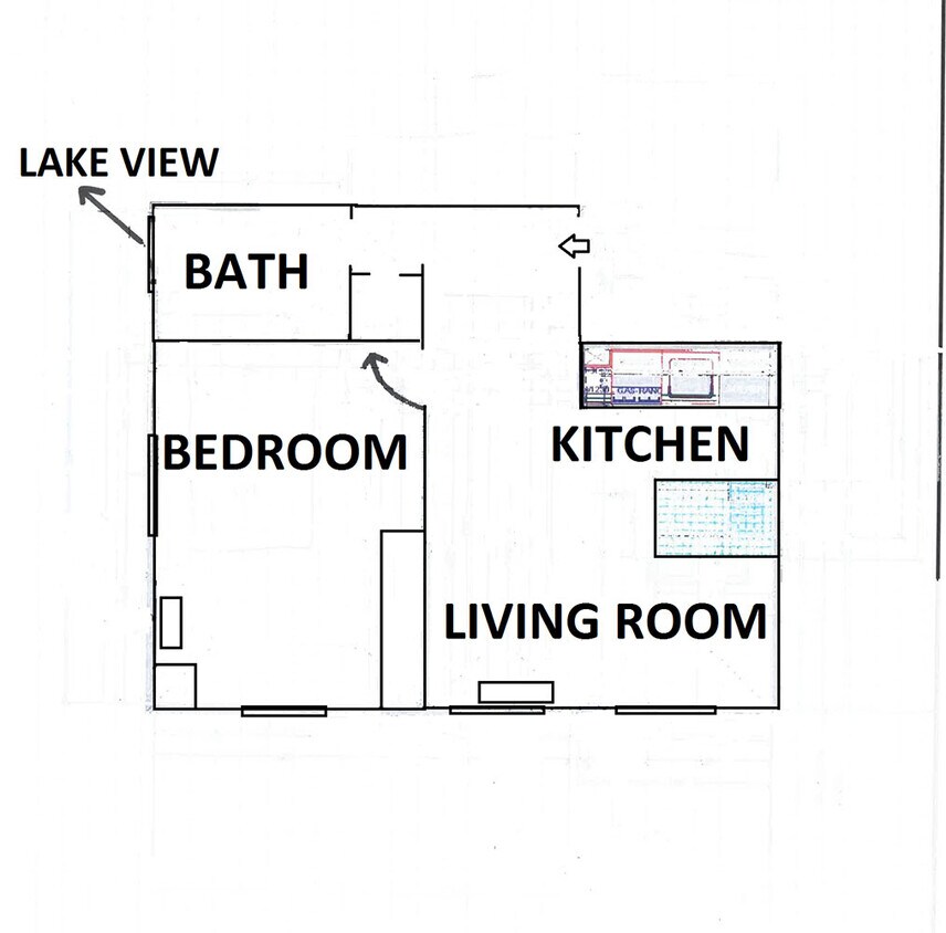 Floor Plan - 1 Bed, 1 Bath #704